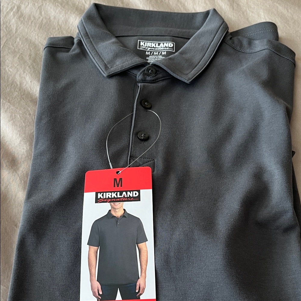 Kirkland Signature Men's Dark Gray Polo Shirt